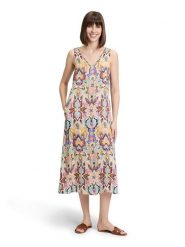 Vera Mont Sukienka w kolorze żółto-błękitnym rozmiar: 36. Niebieskie sukienki damskie Vera Mont, bez wzorów, bez kołnierzyka, bez ramiączek, midi. Za 217.99 zł.