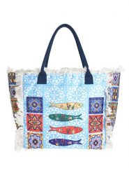 BLE Shopper bag ze wzorem - 50 x 33 x 20 cm rozmiar: onesize. Shopper bag damskie BLE, bez wzorów, z materiału, na ramię, bez dodatków. Za 33.95 zł.