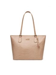 DeeZee Torebka DZE-S-004-07 Beżowy. Brązowe torebki klasyczne damskie DeeZee, bez wzorów, z materiału, bez dodatków. Za 149.99 zł.