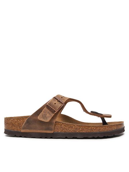 Birkenstock Japonki Gizeh Bs 0943813 Brązowy. Brązowe klapki damskie Birkenstock, bez wzorów, z nubiku, bez obcasa. Za 539.99 zł.