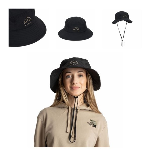 Kapelusz KADVA Hiker Hat regulowany czarny OS. Czarne kapelusze damskie KADVA, bez wzorów. Za 99.99 zł.