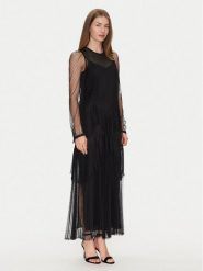 TWINSET Sukienka letnia 251TP2510 Czarny Regular Fit. Czarne sukienki damskie Twinset, na lato, bez wzorów, z syntetyku, bez kołnierzyka, bez ramiączek. Za 1,159.00 zł.