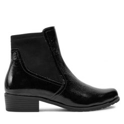 Botki Caprice. Czarne botki damskie Caprice, bez obcasa, na płaskiej podeszwie, bez zapięcia. Za 449.99 zł.