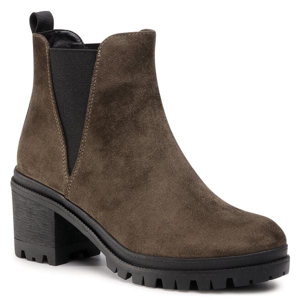 Botki Jenny Fairy. Zielone botki damskie Jenny Fairy, bez obcasa, na słupku, bez zapięcia. Za 62.99 zł.