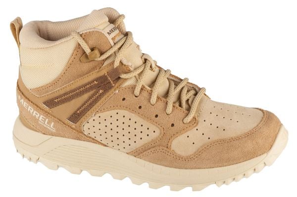Buty trekkingowe damskie, Wildwood Mid Leather WP. Brązowe obuwie trekkingowe damskie MERRELL. Za 429.99 zł.