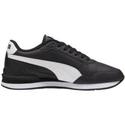 Buty Puma St Runner v4 L 399068 01 czarne. Czarne buty sportowe na co dzień męskie ze skóry, bez zapięcia. W wyprzedaży za 338.63 zł.
