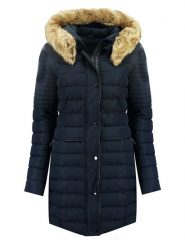 Canadian Peak Płaszcz zimowy "Charlize" w kolorze granatowym rozmiar: XL. Niebieskie płaszcze damskie Canadian Peak, na zimę, xl, bez wzorów, z puchu. Za 219.60 zł.