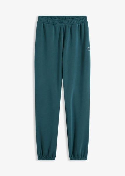 Spodnie sportowe z domieszką modalu, bardzo miękkie. Niebieskie spodnie dresowe damskie bonprix, bez wzorów. Za 144.99 zł.