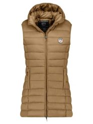 Geographical Norway Kamizelka pikowana "Vatikabadge" w kolorze jasnobrązowym rozmiar: XL. Brązowe kamizelki damskie Geographical Norway, xl. Za 166.88 zł.