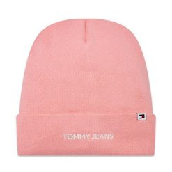 Czapka Tommy Jeans. Czerwone czapki zimowe damskie Tommy Jeans, z jeansu. Za 169.99 zł.