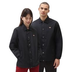 Kurtka Oakport Coach. Czarne kurtki treningowe męskie Dickies, s, bez wzorów, z tkaniny. Za 308.20 zł.