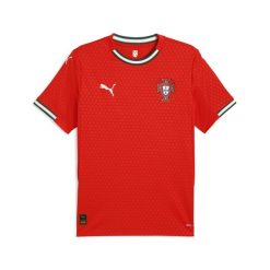 Męska koszulka domowa Portugalia 2025 PUMA. Brązowe t-shirty sportowe męskie Puma, m, bez ramiączek, do piłki nożnej. W wyprzedaży za 355.00 zł.