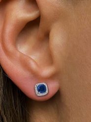 DI GIORGIO Srebrne kolczyki-wkrętki z cyrkoniami rozmiar: onesize. Niebieskie kolczyki damskie DI GIORGIO, z cyrkonią, srebrne. Za 122.09 zł.