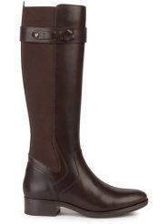 Geox Skórzane kozaki "Felicity" w kolorze brązowym rozmiar: 40. Brązowe kozaki damskie Geox, bez obcasa. Za 354.69 zł.