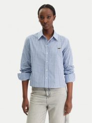 KARL LAGERFELD Koszula B1W11020 Błękitny Regular Fit. Niebieskie koszule damskie Karl Lagerfeld, bez wzorów, z bawełny, bez kołnierzyka, bez ramiączek. Za 849.99 zł.