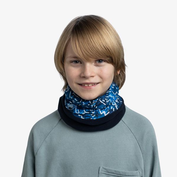 Komin na szyję - Bandana dziecięca BUFF Polar Tivat. Niebieskie szaliki dziecięce Buff, z elastanu, bez ramiączek. Za 149.99 zł.