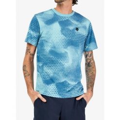 Koszulka rowerowa męska Fox Aop SS Tech Tee. Niebieskie t-shirty sportowe męskie FOX, m, bez ramiączek, rowerowe. Za 198.99 zł.