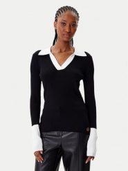 KARL LAGERFELD Sweter A4W18043 Czarny Slim Fit. Czarne swetry klasyczne damskie Karl Lagerfeld, xl, z syntetyku, bez kołnierzyka. Za 779.99 zł.