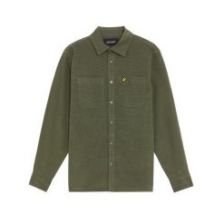 Sztruksowa koszula Lyle & Scott. Zielone koszule męskie LYLE AND SCOTT, m, bez wzorów, ze sztruksu, bez kołnierzyka, bez ramiączek. Za 340.50 zł.