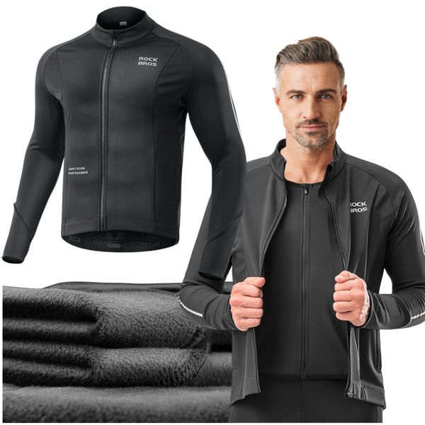 Koszulka kolarska Rockbros z długim rękawem. Czarne t-shirty sportowe męskie ROCKBROS, na zimę, l, bez ramiączek, rowerowe. Za 249.98 zł.