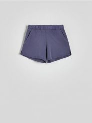 Szorty od piżamy - fioletowy. Fioletowe piżamy damskie Reserved, l, bez wzorów, z bawełny, bez ramiączek. W wyprzedaży za 49.99 zł.