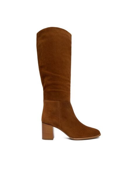 HÖGL Kozaki 0-106622-24000 Brązowy. Brązowe kozaki damskie HÖGL, ze skóry, bez obcasa, na słupku. Za 799.99 zł.