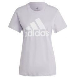 Koszulka damska adidas Loungwear Essentials Logo Tee. Fioletowe bluzki damskie Adidas, s, z bawełny, bez kołnierzyka, bez ramiączek. Za 105.99 zł.