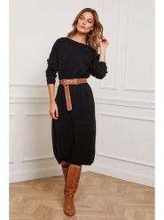 Joséfine Sukienka dzianinowa "Estudiente" w kolorze czarnym rozmiar: XL. Czarne sukienki damskie Joséfine, xl, bez wzorów, z dzianiny, bez kołnierzyka, bez ramiączek, maxi. Za 215.95 zł.