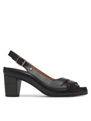 Pikolinos Sandały W1E-1587 Czarny. Czarne sandały damskie Pikolinos, bez wzorów, ze skóry, bez obcasa, na słupku. Za 499.99 zł.