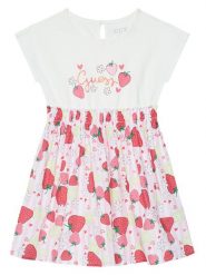 Guess Sukienka codzienna K6GK05 K6YW0 Biały Regular Fit. Białe sukienki niemowlęce Guess, z aplikacjami, z bawełny, bez ramiączek. Za 229.99 zł.