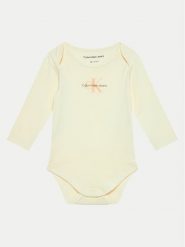 Calvin Klein Jeans Body dziecięce IN0IN00033 Żółty. Żółte body niemowlęce Calvin Klein Jeans, bez wzorów, z bawełny, bez ramiączek. Za 89.99 zł.