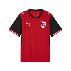 Męska koszulka domowa reprezentacji Austrii 2026 PUMA. Czarne t-shirty sportowe męskie Puma, m, bez ramiączek, do piłki nożnej. Za 429.00 zł.
