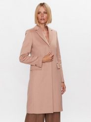 Calvin Klein Płaszcz wełniany K20K205670 Beżowy Regular Fit. Brązowe płaszcze damskie CALVIN KLEIN, na zimę, bez wzorów, z wełny. Za 3,469.00 zł.