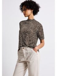 Street One Koszulka w kolorze beżowo-czarnym rozmiar: 42. Brązowe t-shirty damskie Street One, bez wzorów, bez kołnierzyka. Za 96.60 zł.