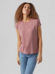Vero Moda Koszulka "Vmava" w kolorze jasnoróżowym rozmiar: XXL. Różowe bluzki damskie Vero Moda, xxl, bez wzorów, bez kołnierzyka. Za 52.67 zł.
