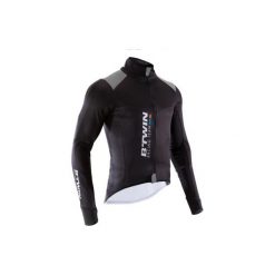 Kurtka zimowa na rower szosowy ROADRACING 900 męska. Czarne kurtki męskie VAN RYSEL, na zimę, m, bez wzorów, z elastanu, bez kaptura. Za 399.99 zł.