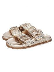 MELVIN & HAMILTON Skórzane klapki "Eve 1" w kolorze złotym rozmiar: 38. Żółte klapki damskie MELVIN & HAMILTON, bez wzorów, bez obcasa. Za 347.99 zł.