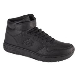 Buty Lotto Paliot Mid Oc 2400190U-1111 czarne. Czarne buty sportowe na co dzień męskie z gumy, bez zapięcia. Za 215.73 zł.
