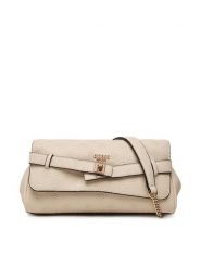 Guess Torebka Ella Logo HWPD97 46210 Beżowy jasny. Brązowe torebki klasyczne damskie Guess, z aplikacjami, ze skóry, bez dodatków. Za 584.99 zł.