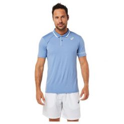Koszulka sportowa męska Asics Court Polo Shirt. Niebieskie koszulki polo męskie Asics, m, bez ramiączek, tenisowe. Za 199.90 zł.