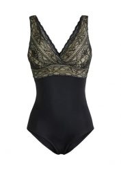 Body shape, średni stopień modelowania sylwetki. Czarne body damskie bonprix, bez wzorów. Za 74.99 zł.