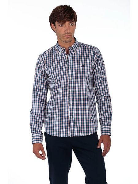 The Time of Bocha Koszula w kolorze niebiesko-czerwonym rozmiar: XXL. Niebieskie koszule męskie The Time of Bocha, xxl, bez wzorów, z bawełny, bez kołnierzyka, bez ramiączek. Za 118.01 zł.