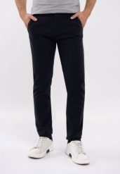 Spodnie chinosy, Regular Fit, R-PATT. Niebieskie spodnie materiałowe męskie Volcano, bez wzorów, z materiału, klasyczne. Za 179.99 zł.