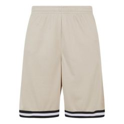 Szorty z dzianiny w paski Urban Classics. Brązowe szorty męskie Urban Classics, z dzianiny, bez kołnierzyka. Za 175.50 zł.