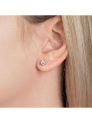 L'atelier précieux Srebrne kolczyki-wkrętki z cyrkoniami rozmiar: onesize. Szare kolczyki damskie L'Atélier Précieux, z cyrkonią, srebrne. Za 78.99 zł.