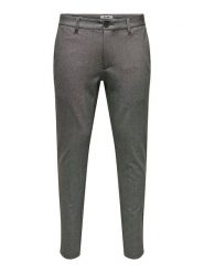 ONLY & SONS Spodnie chino "Mark" - Slim fit - w kolorze ciemnoszarym rozmiar: W30/L32. Szare spodnie materiałowe męskie Only & Sons, bez wzorów. Za 110.04 zł.