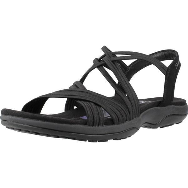 Sandały SKECHERS REGGAE SLIM - SUNNYSIDE Czarny. Czarne sandały damskie Skechers, bez wzorów, z materiału, bez obcasa. Za 204.99 zł.