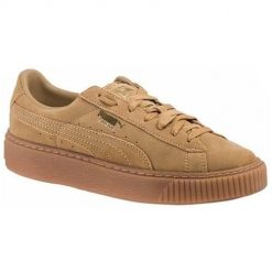 Buty do chodzenia damskie Puma Suede Platform. Brązowe buty sportowe na co dzień damskie Puma, bez wzorów, trekkingowe, Puma Suede. W wyprzedaży za 199.00 zł.