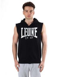 Bluza z kaptur na co dzień na siłownię. Białe bluzy sportowe męskie LEONE 1947 APPAREL, bez wzorów, z bawełny, eleganckie, bez kołnierzyka, bez ramiączek. Za 279.00 zł.