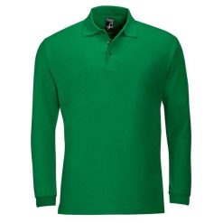 Koszulka Polo Z Długim Rękawem Dla Dorosłych Unisex Winter II. Zielone bluzki damskie SOL'S, s, bez wzorów, casualowe, bez kołnierzyka, bez ramiączek. Za 106.99 zł.